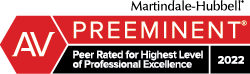 Av Preeminent | Martindale- Hubbell Peer Review Rated | For Highest Levelof Professional Excellence 2022
