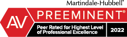 Av Preeminent | Martindale-Hubbell | Peer Rated For Highest Levelof Professional Excellence | 2022